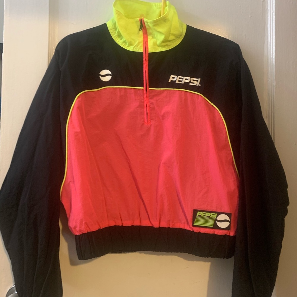 Forever 21 Pepsi Collection Windbreaker Lightweight Jacket Neon colors Size S